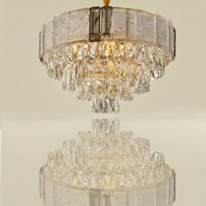 LUSTRE CRISTAL AVEC TOUCHE NOIR DESIGN MODERNE 40 cm