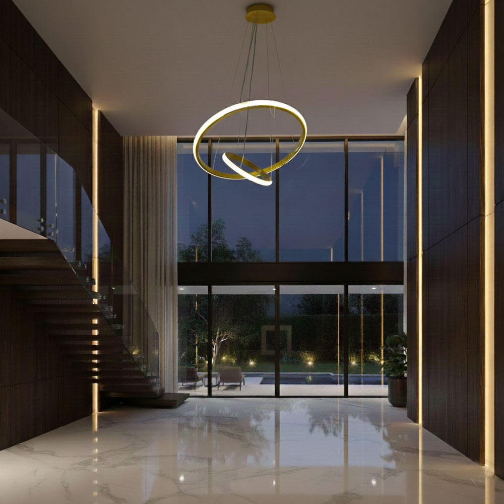 LUSTRE DOUBLE CERCLE