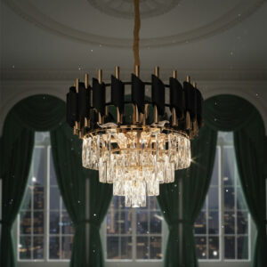Lustre Cristal Prestige Noir 50Cm