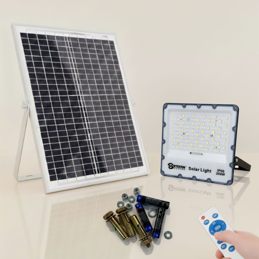 PROJECTEUR SMD 200W IP67 SOLAIRE NOIR