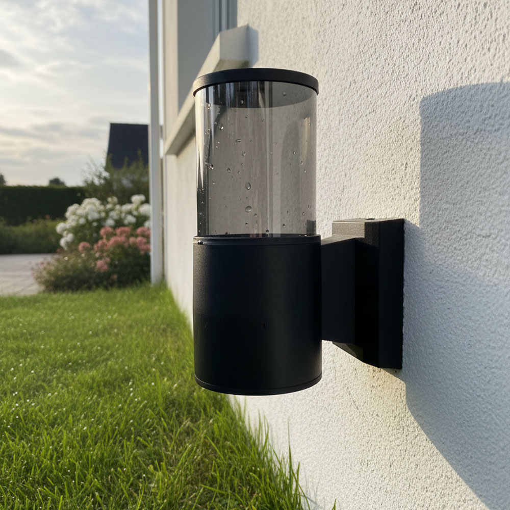 APPLIQUE MURALE NOIR VERRE FUME