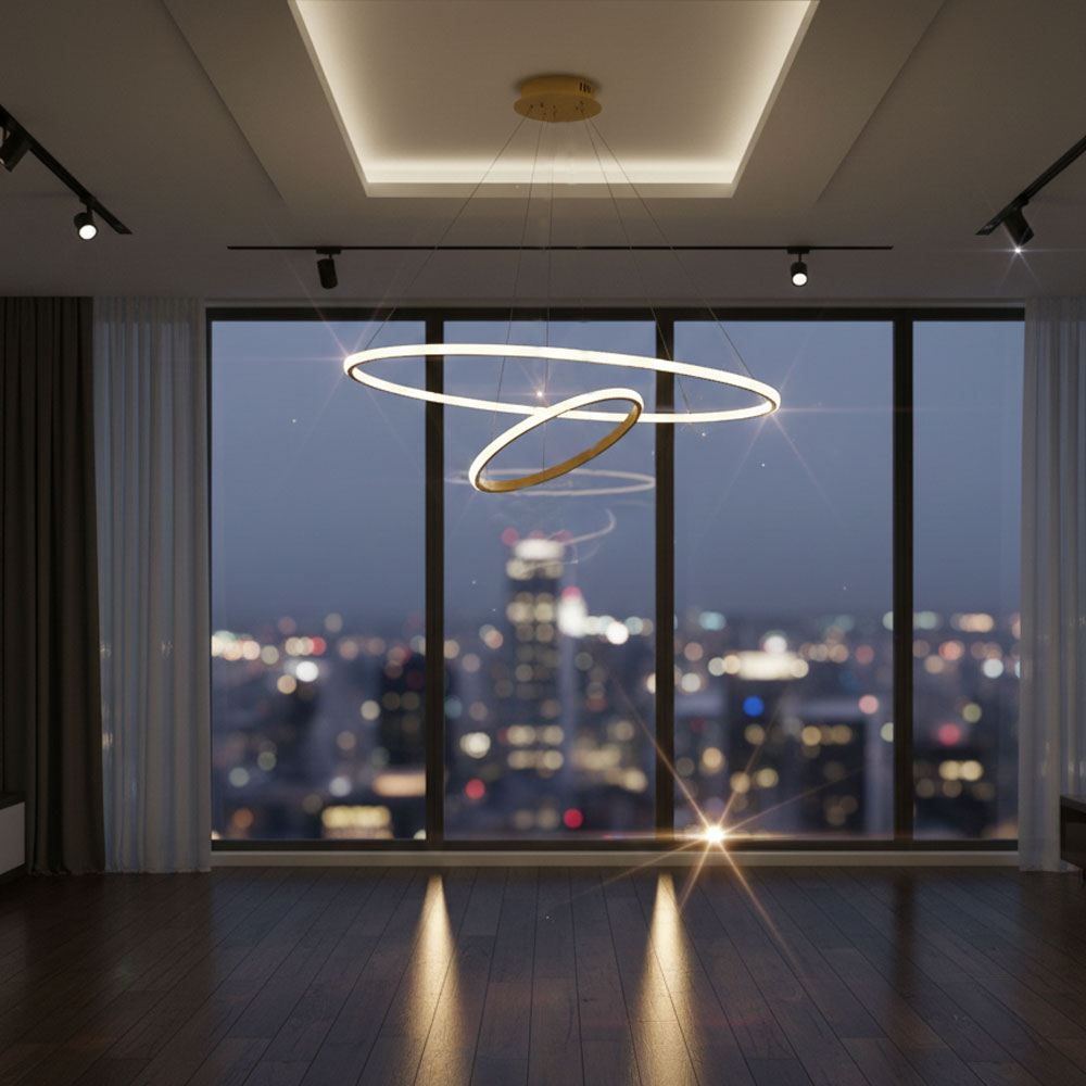 LUSTRE DOUBLE CERCLE – Image 2